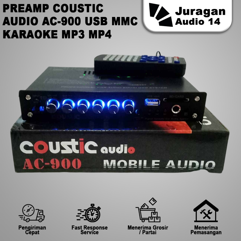 Parametrik / Preamp Coustic Audio AC-900 Usb Mmc Karaoke MP3 MP4 Ada Output Video