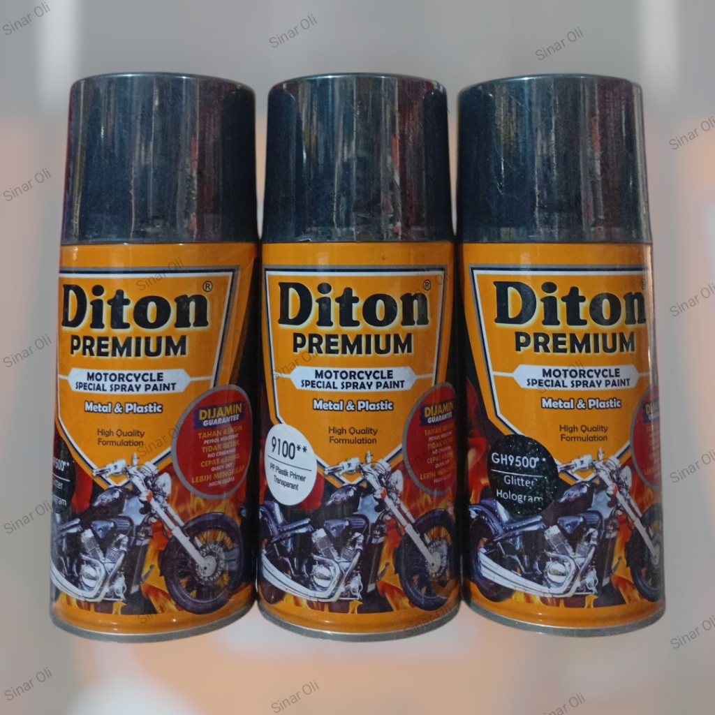 Cat semprot Diton Premium epoxy pp plastik primer transparant/glitter hologram 300ml