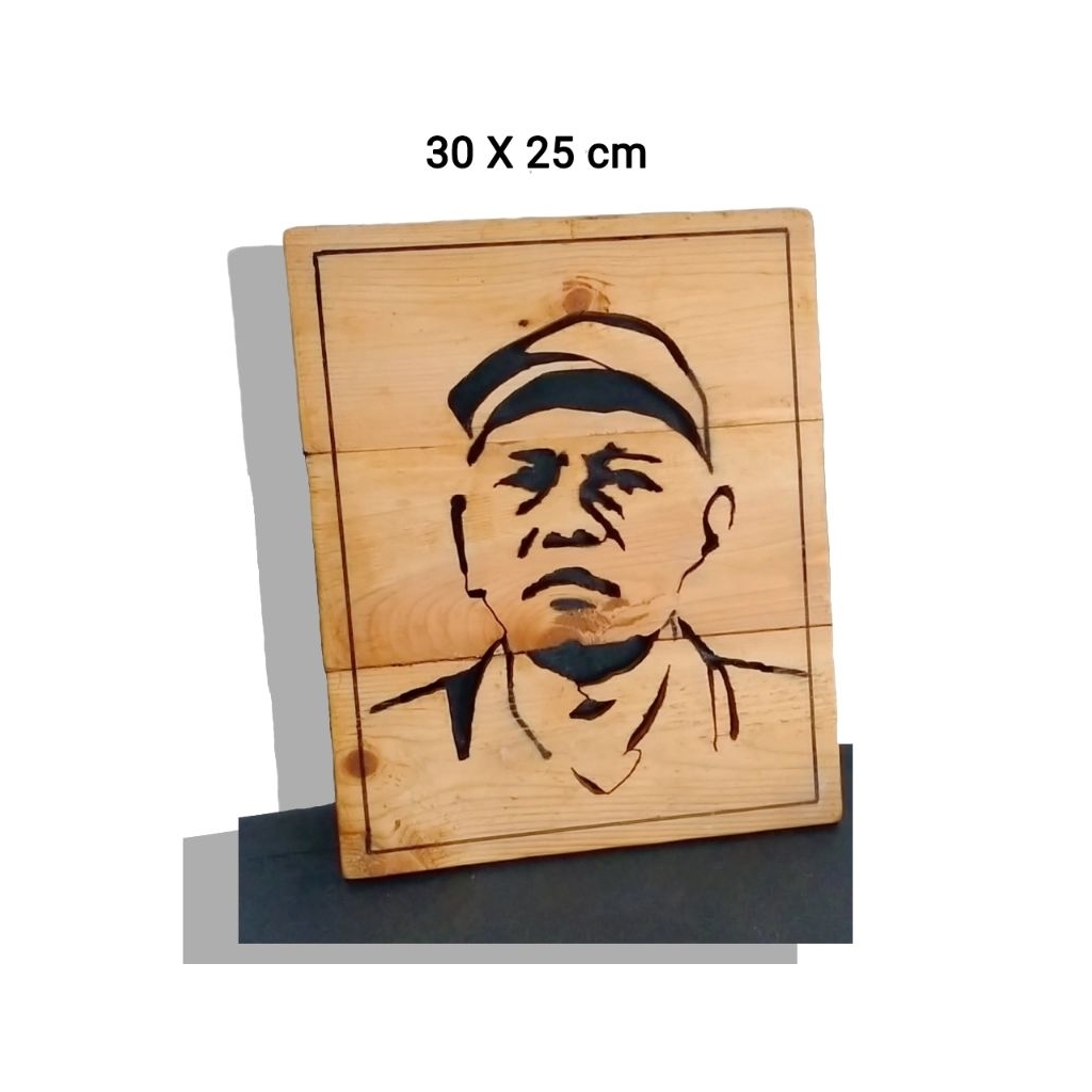 Siluet wajah ukir kayu/Logo kayu
