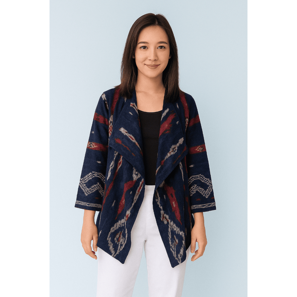Outer cardigan tenun ikat