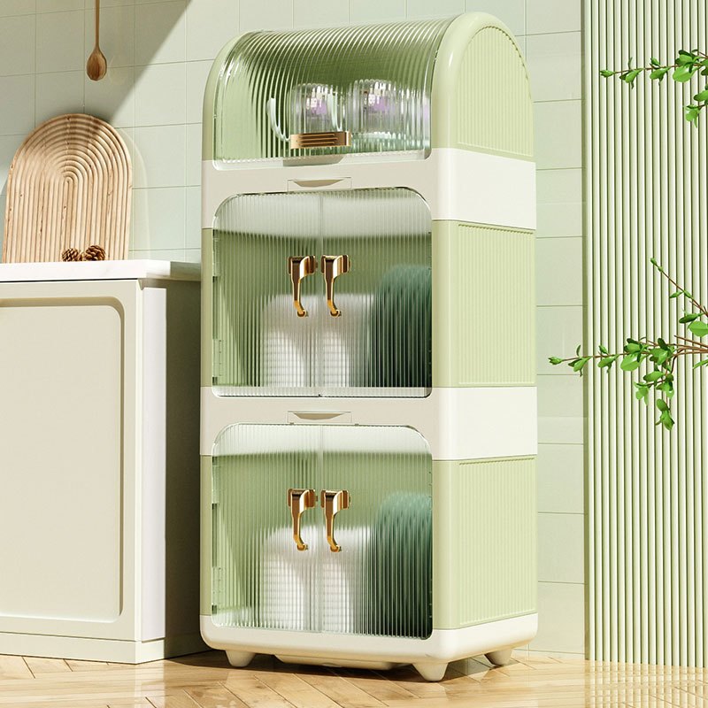 RAPIHOME Rak Piring Tertutup Rak Piring Estetik Rak Piring Plastik Rak Piring 2 susun Anti Debu