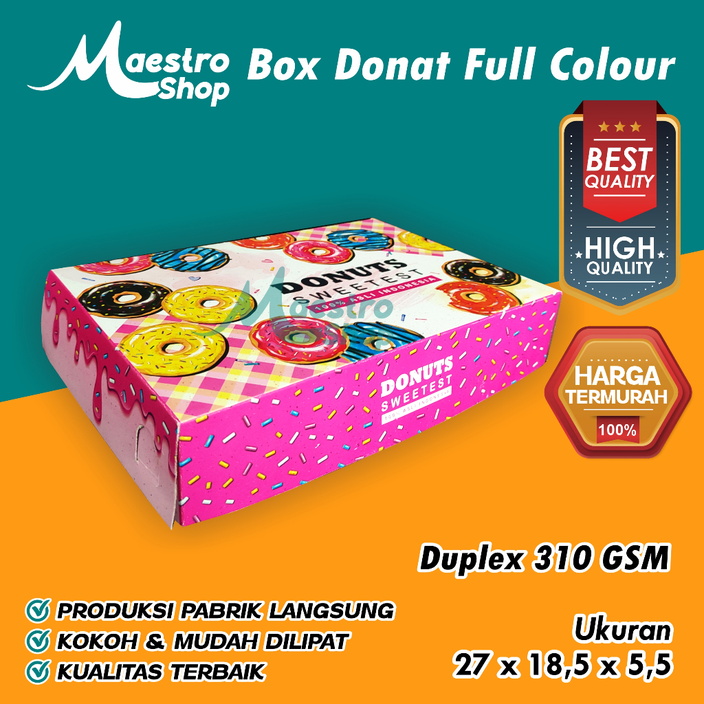 

Box Dus Donat Full Colour | Isi 6 | 27x18,5x5,5 | Duplex 310gsm
