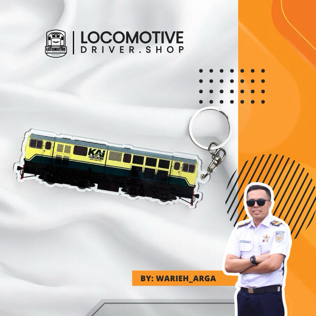 Gantungan Kunci Kereta Api Lokomotif BB304 V1 by @warieharga