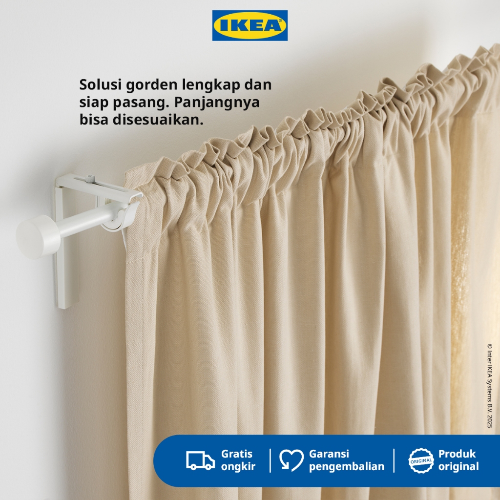 IKEA RACKA Kombinasi Batang Gorden Putih 120-210cm