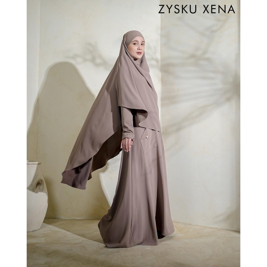 Zysku Xena | Suwayya Abaya Set - 7 Warna | Gamis Set Khimar Haji Umroh