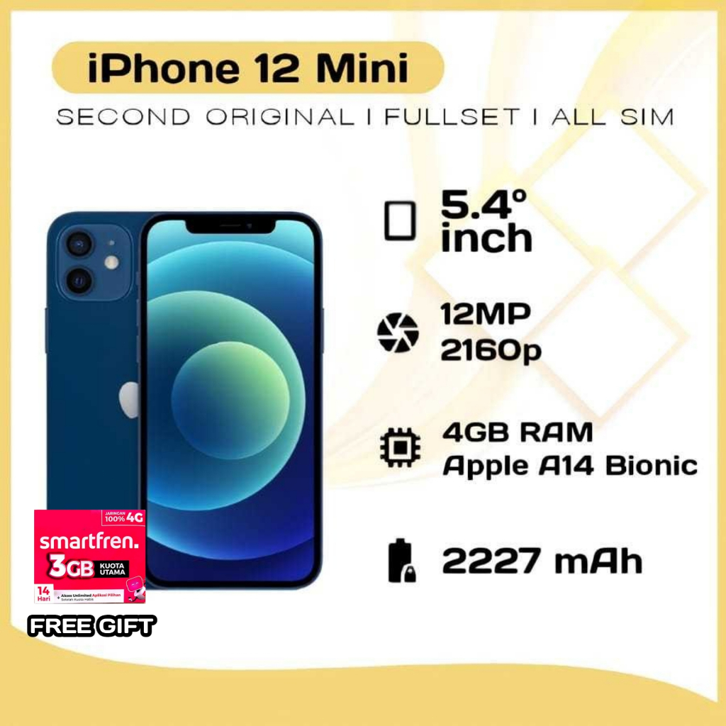 iPhone 12 Mini 64Gb / 128Gb / 256GB Second Original bergaransi