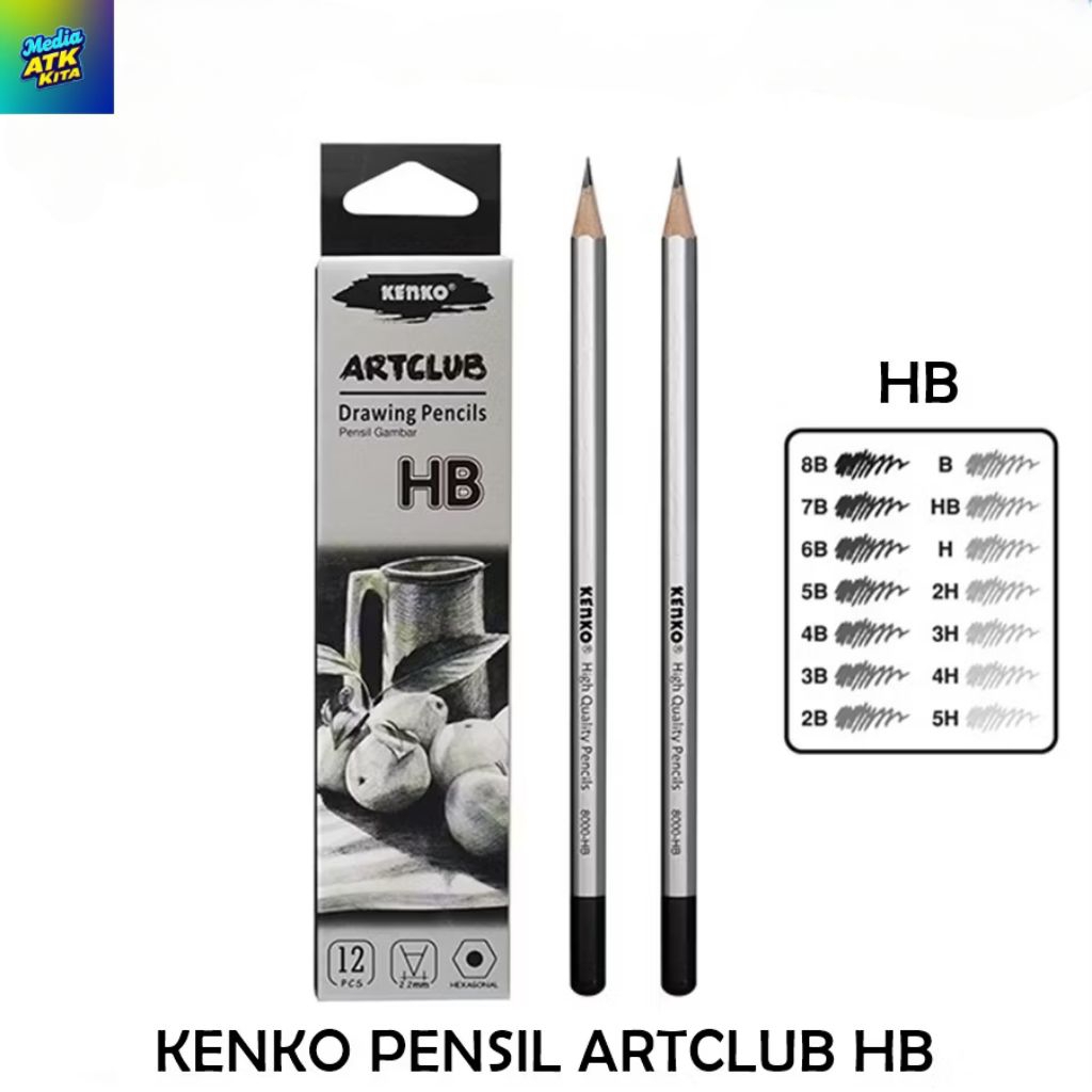 

Pensil Kenko HB, 3B, 5B, 7B, 8B / Pack (12 Pcs)