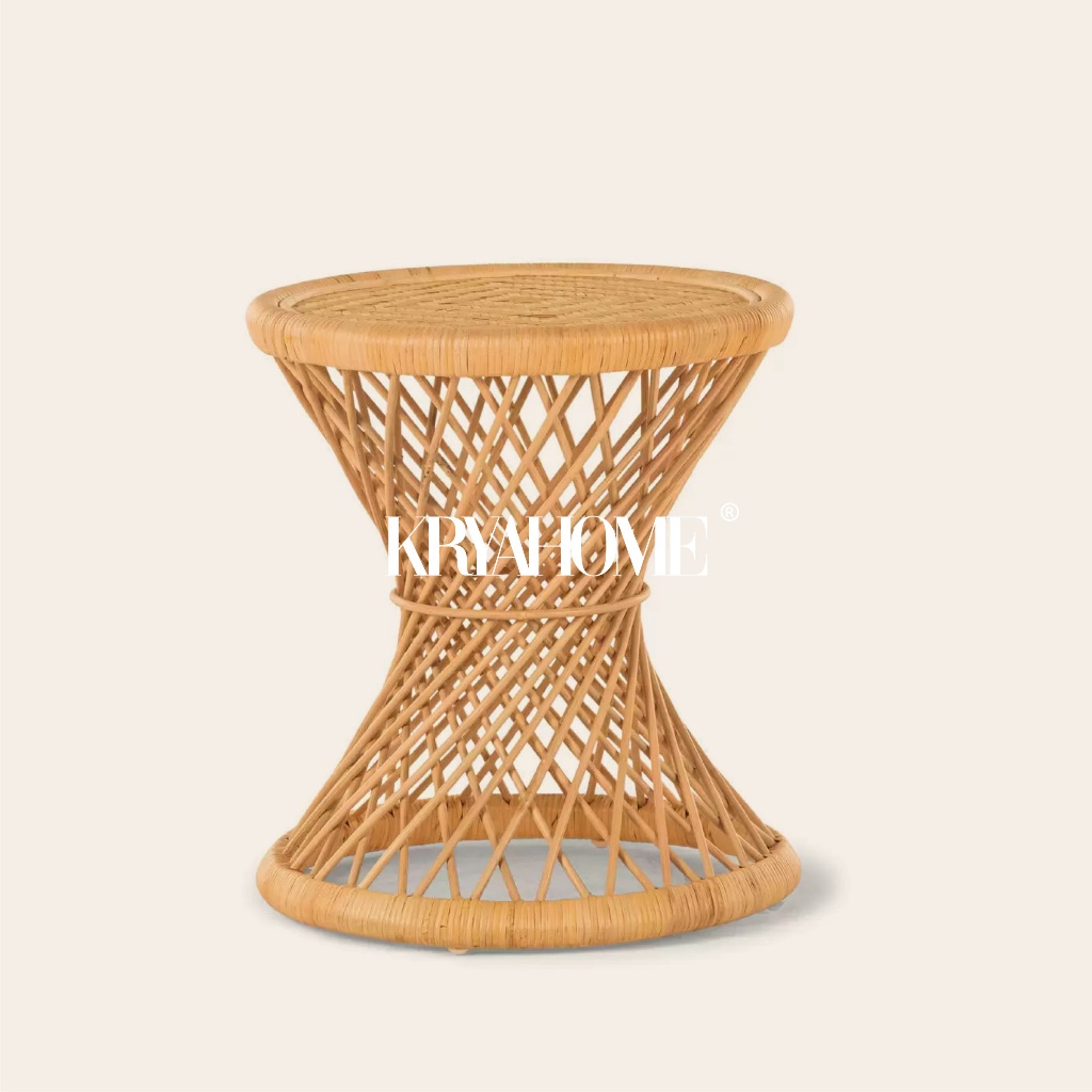 KRYA HOME Meja Rattan - Rattan Side Table - Coffee Table - KREA Side Table / Natural Home Decor