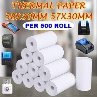 

Thermal [500Roll] Paper Roll 57x30 58x30 Cetak Hitam Kertas Thermal (500Roll) Strip Ungu MurahKertas