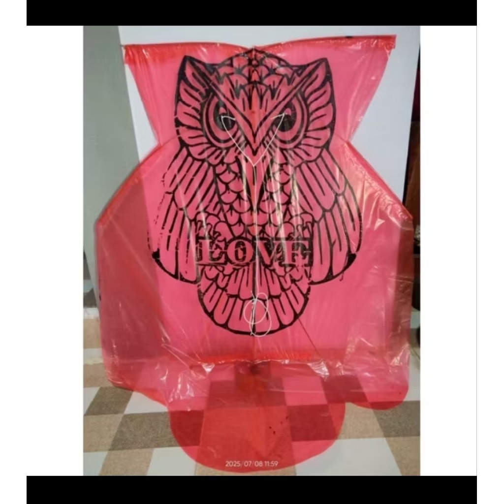 (TERLARIS) LAYANGAN CELEPUK/LAYANGAN BURUNG HANTU PANJANG 75 CM LEBAR SAYAP 85 CM