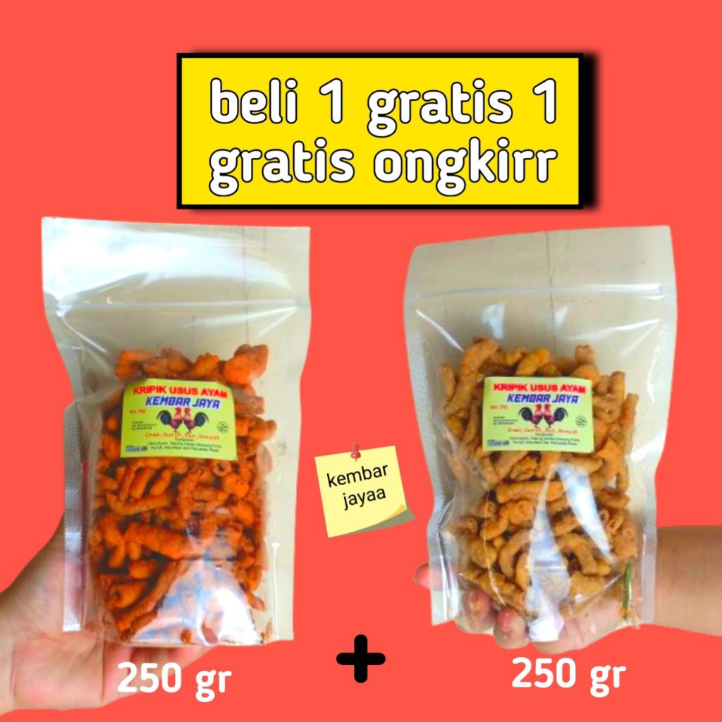 

NEW BELI 1 DAPAT 2 KERIPIK USUS ORIGINAL DAN PEDAS BALADO KEMBAR JAYA
