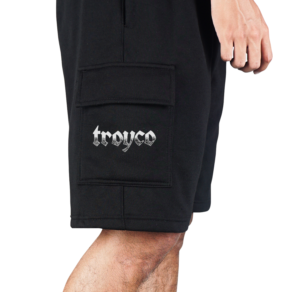 Troy Company Cargo Pants Fleece Short Pants Black Ritual - Celana Pendek Kargo Hitam SFC 3236