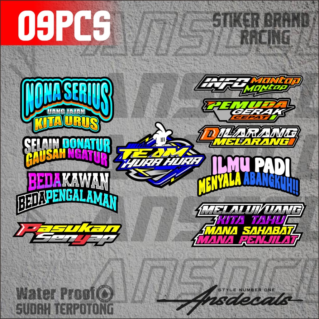 

STIKER PAKET 9PCS STIKER KATA - KATA MOTIVASI STIKER HIGH QUALITY