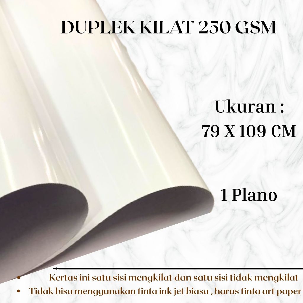 

(1 PLANO) DUPLEK KILAT 250 GSM UKURAN PLANO ( 79 X 109 CM ) ORDER 2 PLANO