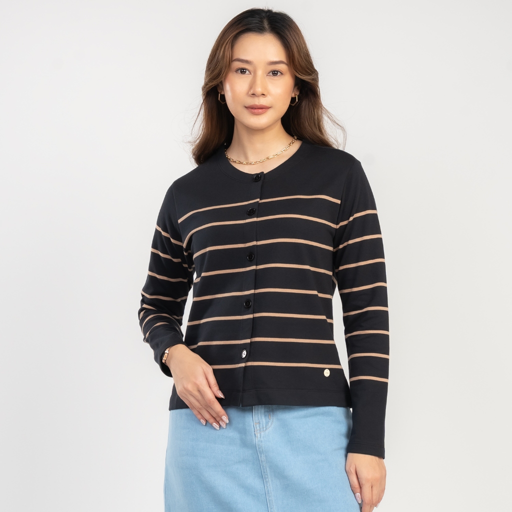 C2 Lueven Black Crop Outer Wanita - Cardigan Wanita