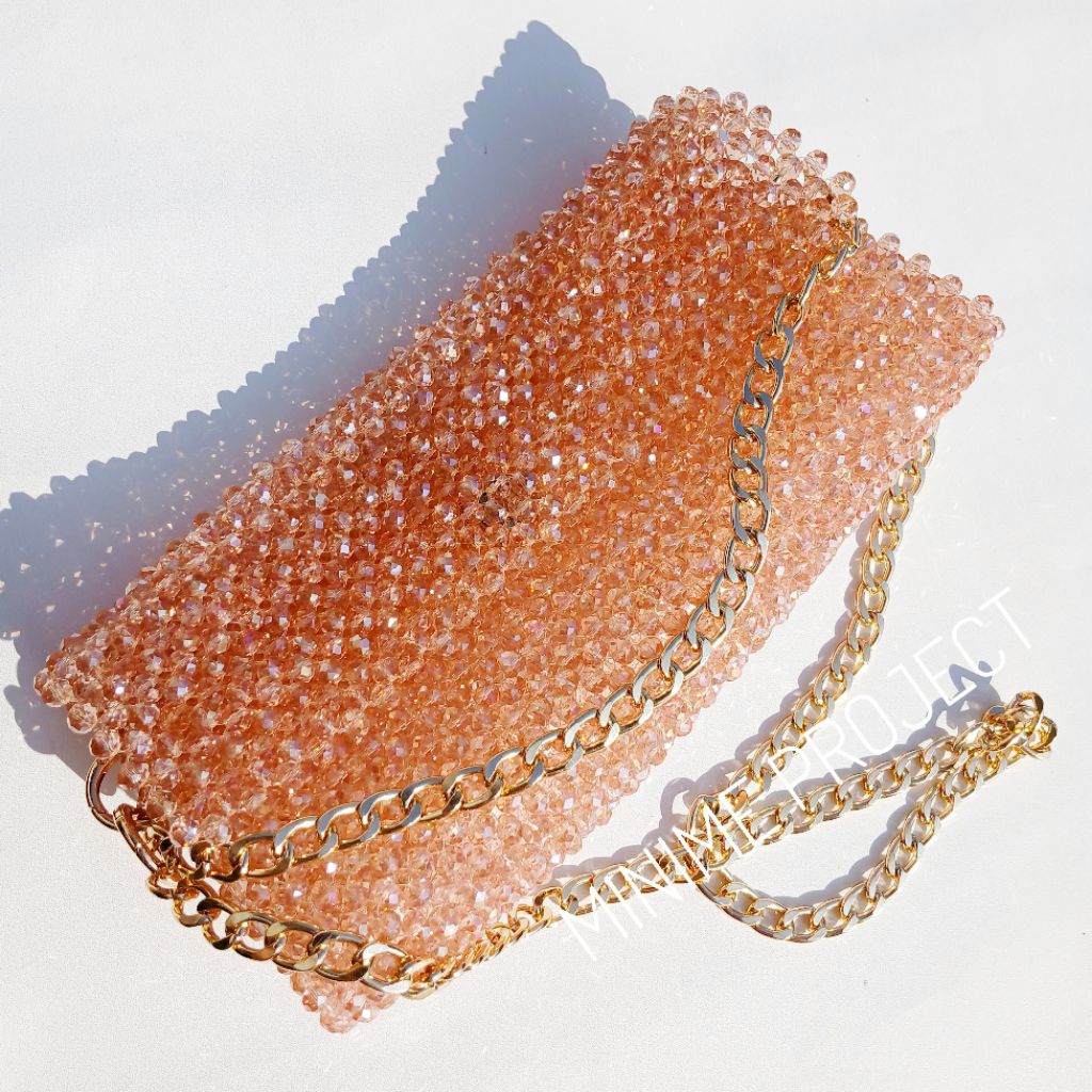 Custom aksesoris by Minime Project (Tas manik mewah pesta / strap masker / gelang / strap hp handpho
