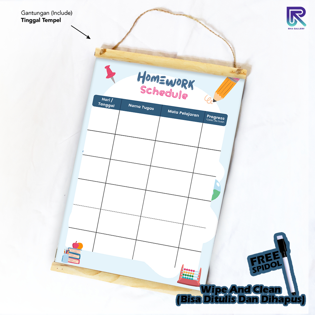 

RHA GALLERY Planner Home Work Jadwal Kelas Tugas Kelas Siswa Wipe And Clean List Jadwal Tulis
