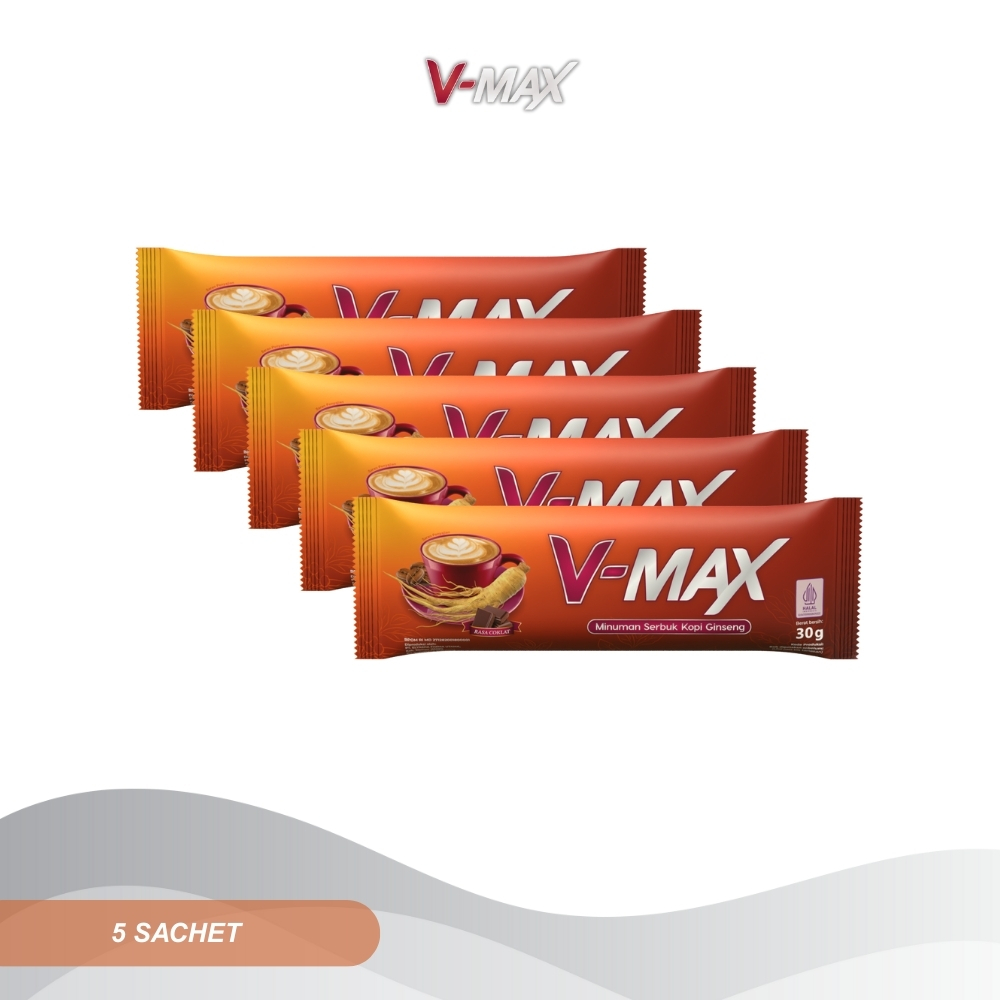 

V MAX - Kopi Rasa Cokelat dan Gula Aren - 5 Sachet