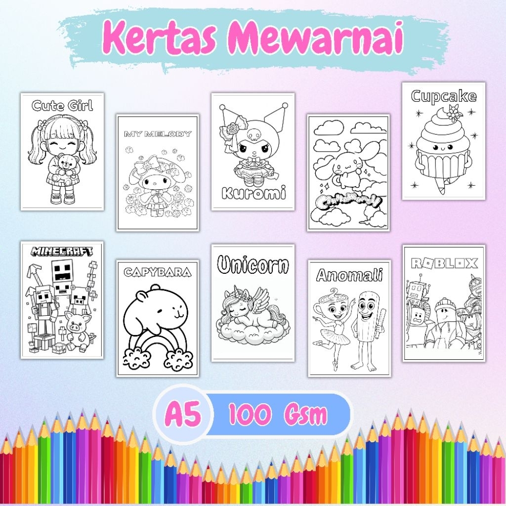 

Kertas Mewarnai Hvs 100 Gsm Isi 10 Lembar
