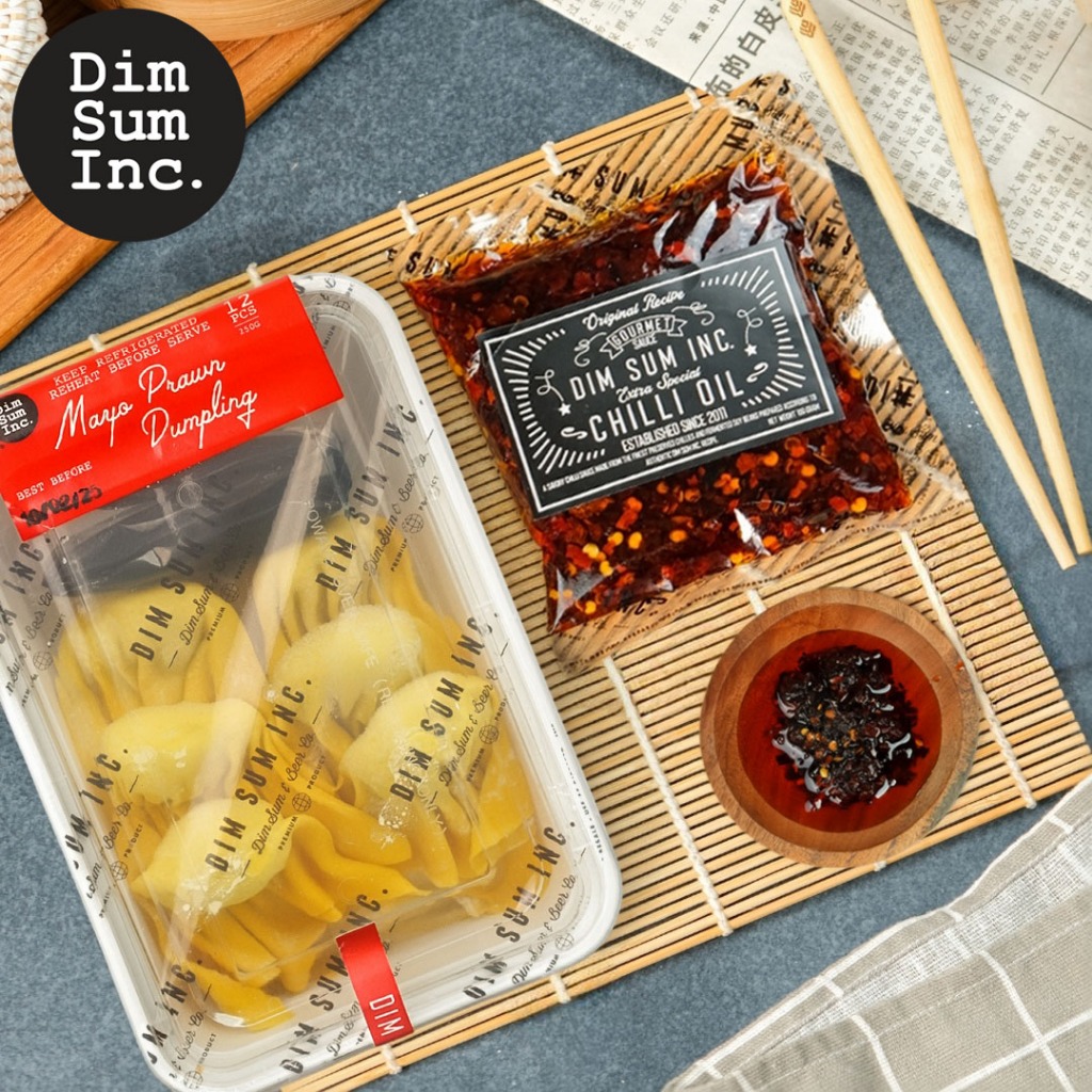 

Chili Oil Sachet x Mayo Prawn Dumpling / Pangsit Udang Goreng Mayonais | Paket Special Bundling Dimsum Inc