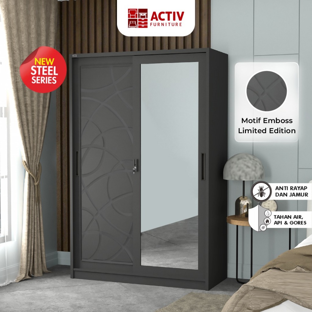 Lemari Pakaian Besi – Forte SL 125 – Activ Furniture