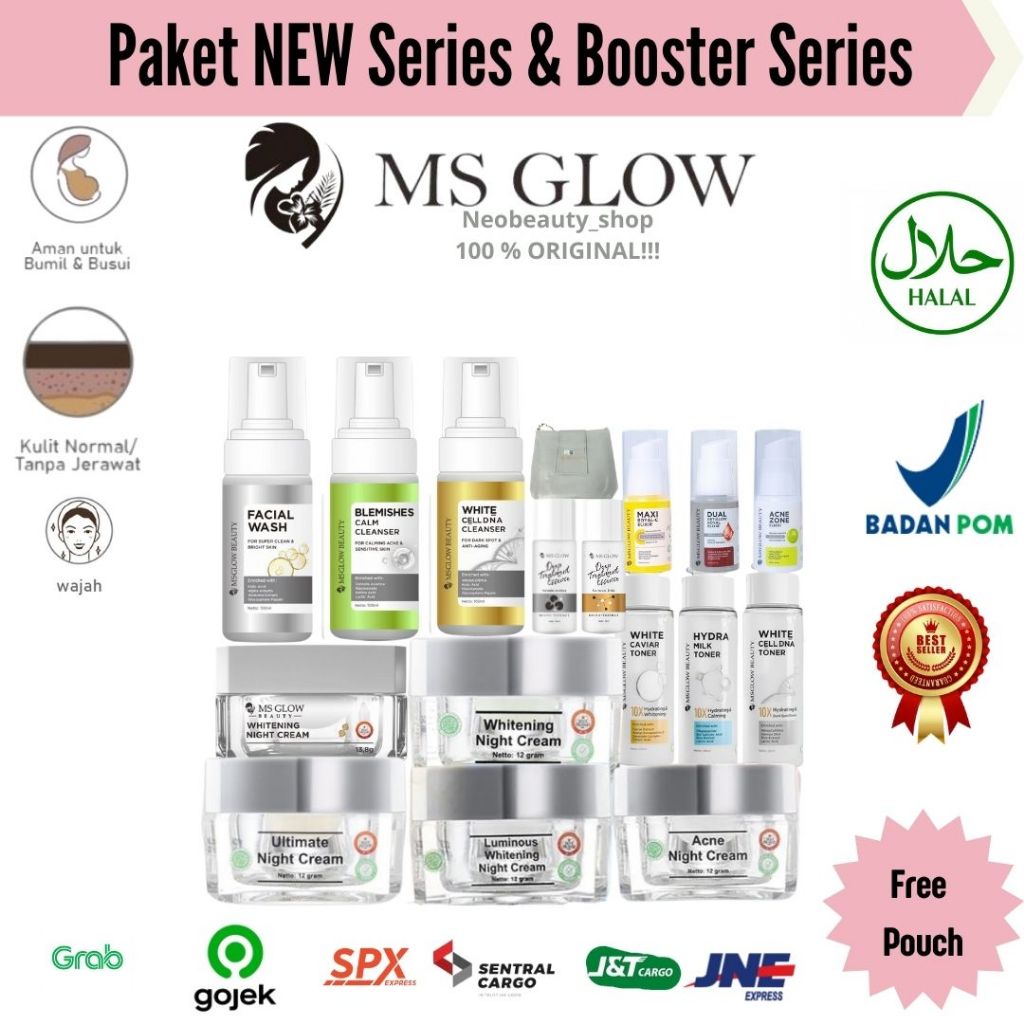 Ms Glow Paket Lengkap Series Acne | Whitening Series | Luminous Series | Ultimate | Paket White DNA