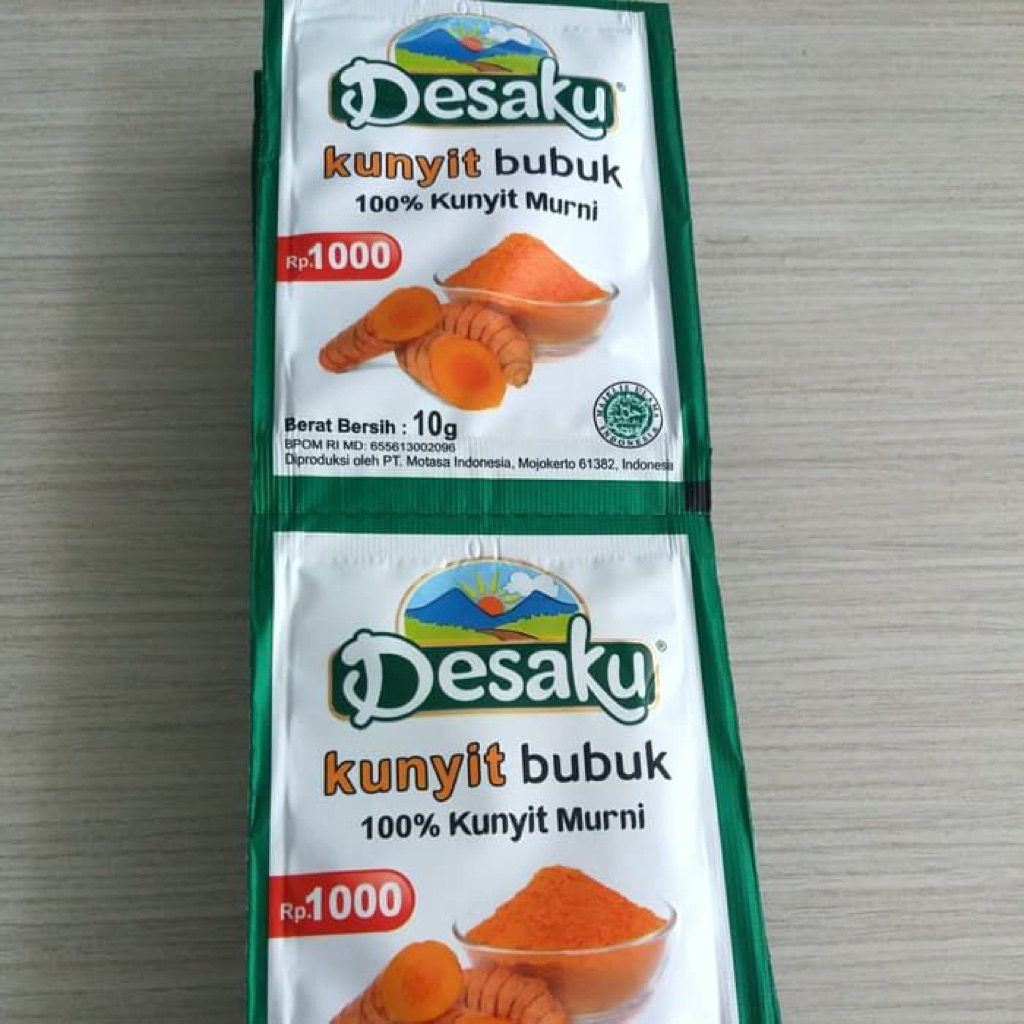 

Desaku Kunyit bubuk Serenceng isi 12pcs/ per 1 renceng
