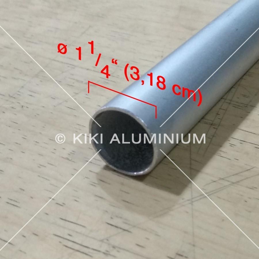 Pipa Aluminium - Diameter Luar 3,18 cm (1-1/4 Inch) - Tebal 1 mm - Diameter dalam sekitar 2,98 cm - 
