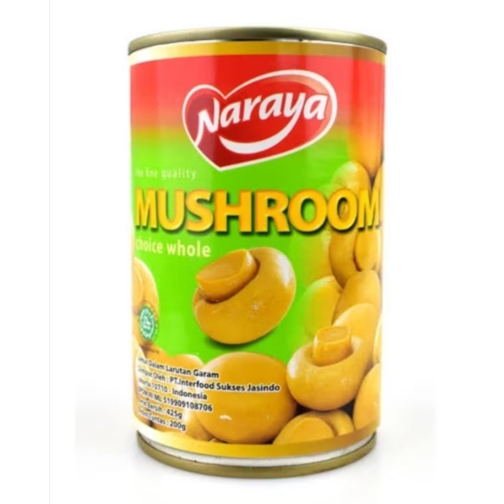 

Naraya Mushroom Choice whole 425g-Jamur Kancing Kemasan kaleng