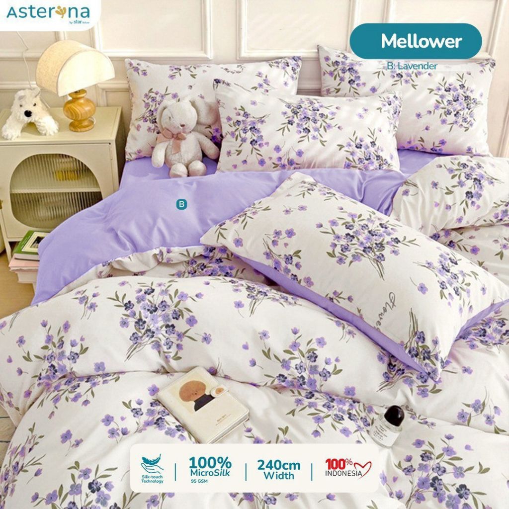 sprei anti geser sprei custom microsilk motif mellower Ungu