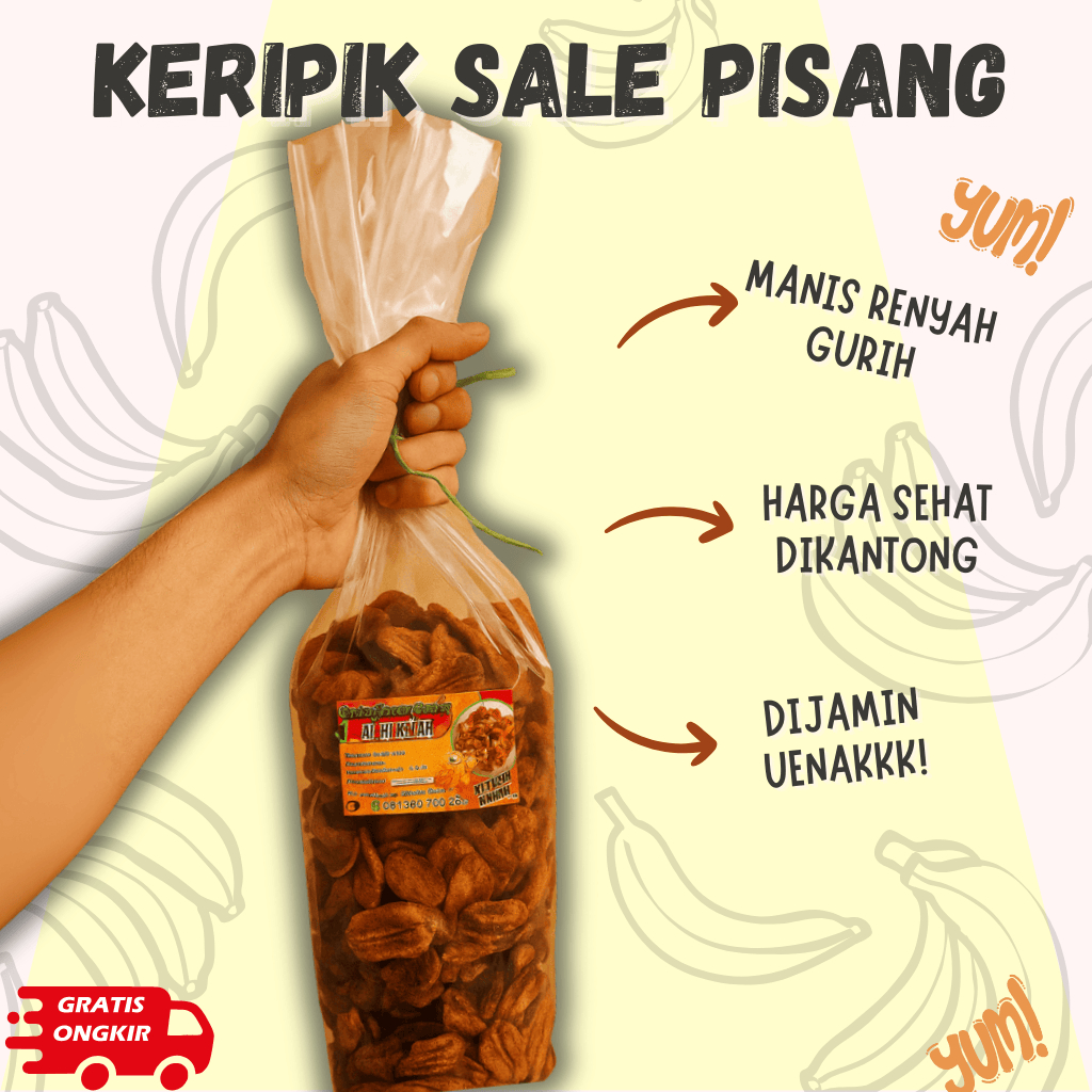 

Cemilan Sale Pisang Kering Manis Khas Cilacap 500 gr
