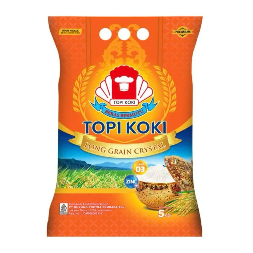 

Beras Topi Koki Long Grain Crystal 5 kg