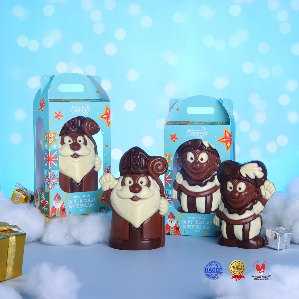 

Chocolate Monggo | Saint Nicholas & Piet Milk Chocolate 120g | Hadiah Coklat Anak