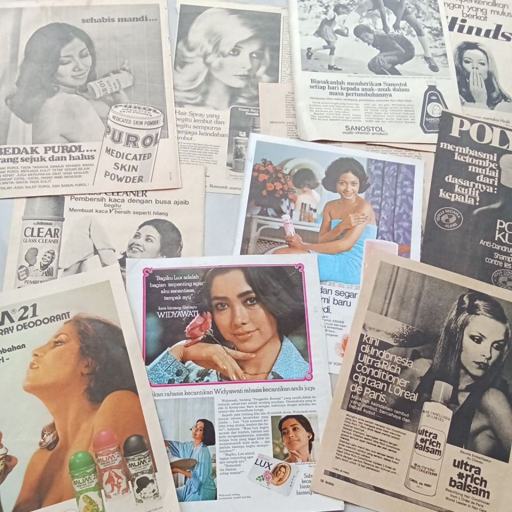 

poster iklan jadul kosmetik sabun & shampo