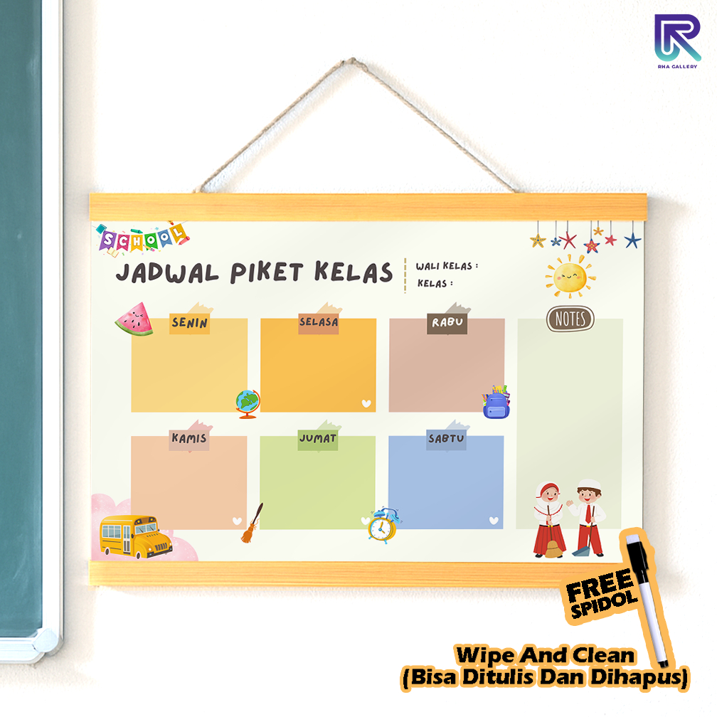 

RHA GALLERY Planner Sekolah Jadwal Piket Kelas Siswa Eestetik Wipe And Clean List Jadwal Tulis
