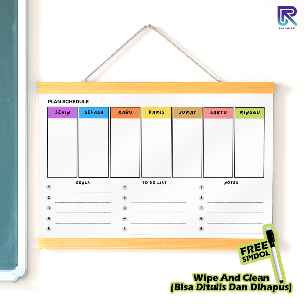 

RHA GALLERY Planner Plan Schedule Jadwal Agenda Harian Mingguan Wipe And Clean List Jadwal Tulis