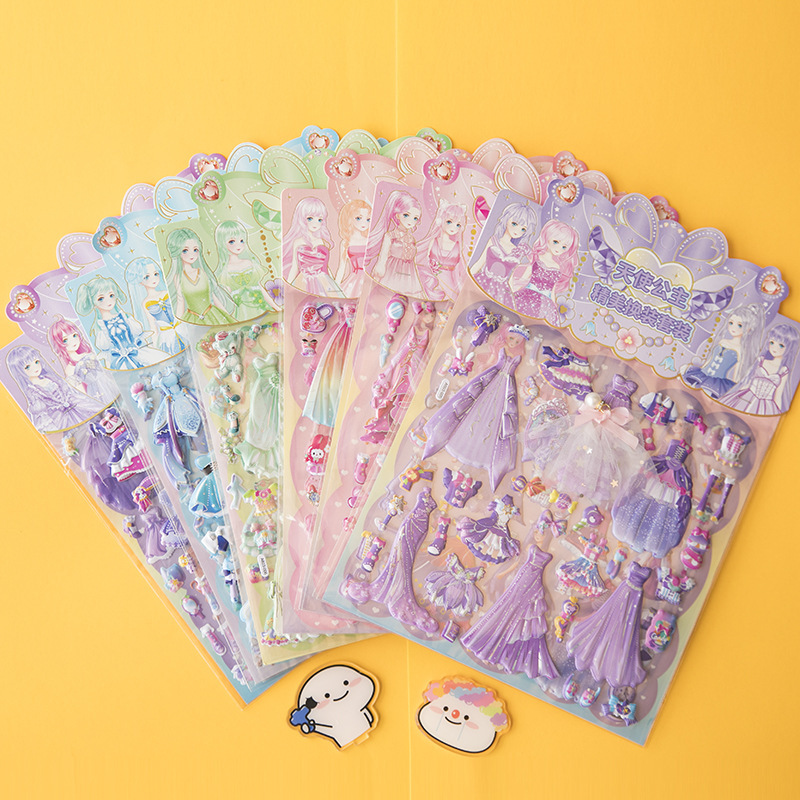 Sticker Bongkar Pasang Timbul Dress-up Stiker BP Princess Lace Timbul 3D Peri Fairy YSS