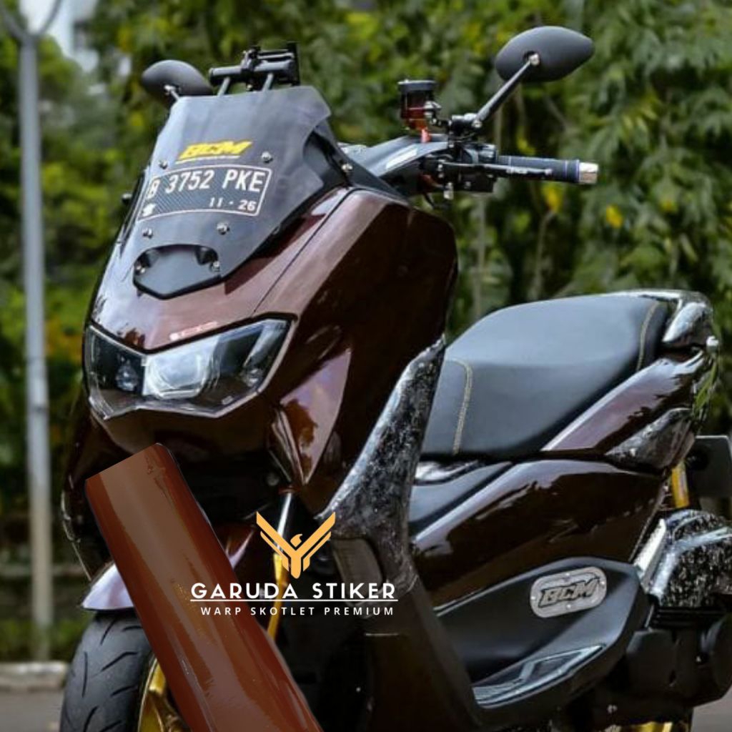 Stiker Skotlet Motor Coklat Glosy Skotlet Motor Coklat Muda