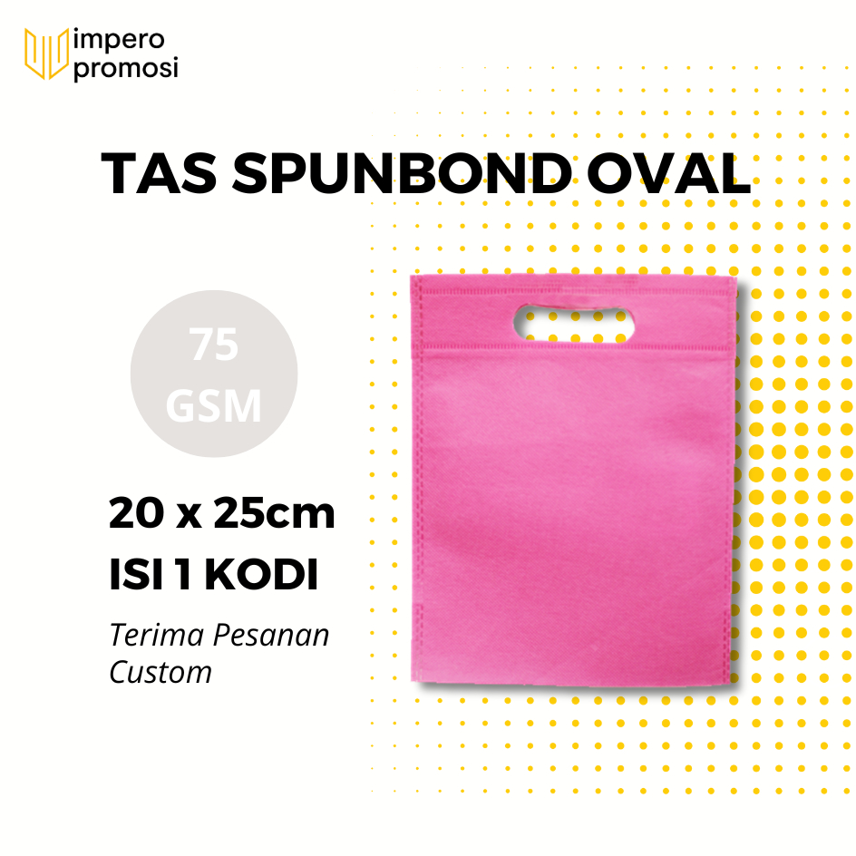 

Impero - GOODIE BAG OVAL SPUNBOND 20X25 MURAH HARGA SATUAN Warna Pink