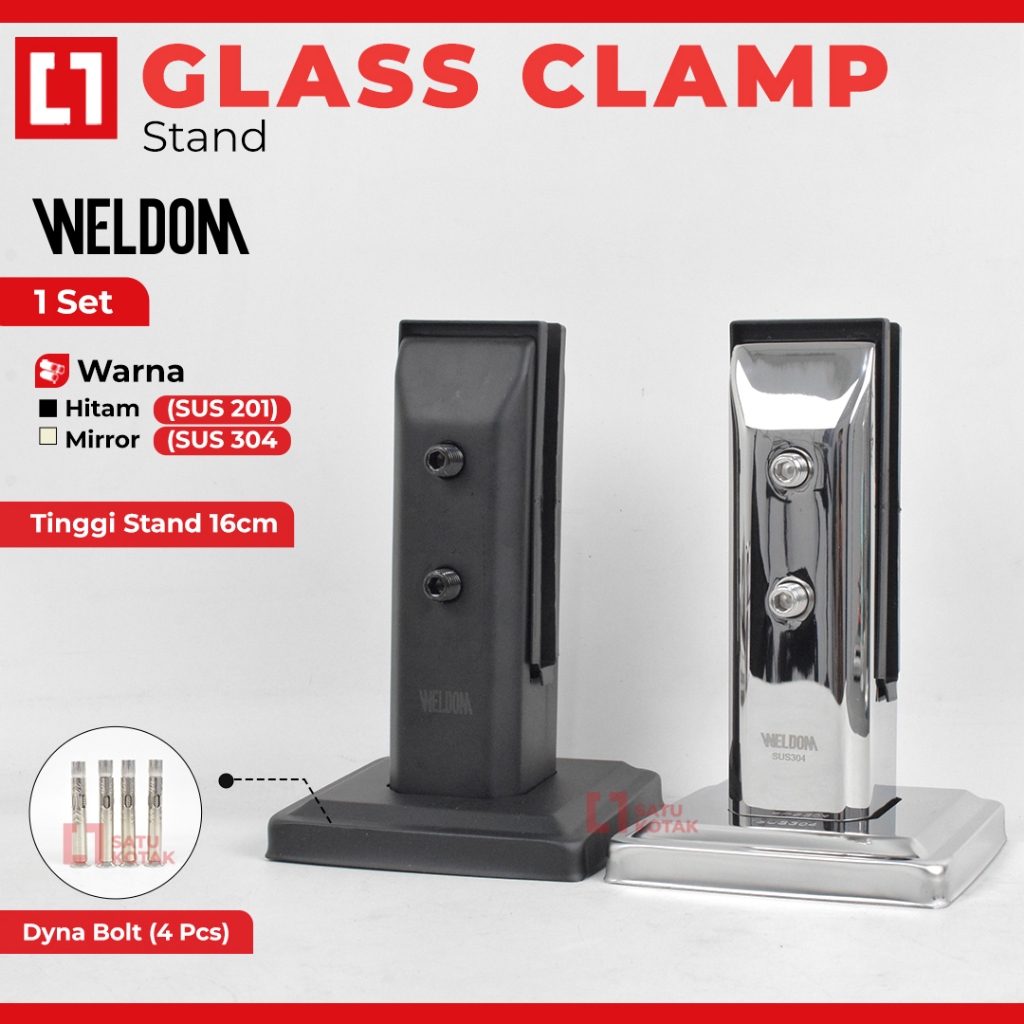 WELDOM Spigot Penjepit Kaca Bracket Dudukan Kaca Railing Balkon Kolam Renang