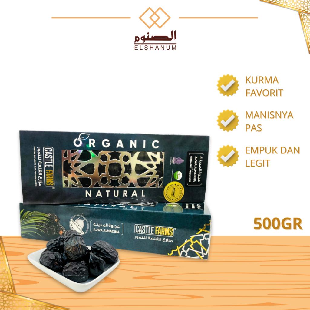 

Kurma Ajwa Castle Farm Original 500gr, Empuk Legit Manisnya Pas, Oleh-Oleh Haji Dan Umroh