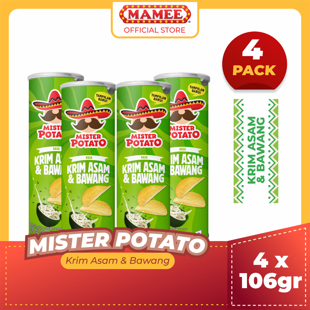 

Mister Potato Crisps Sour Cream & Onion 106gr - 4 Pcs