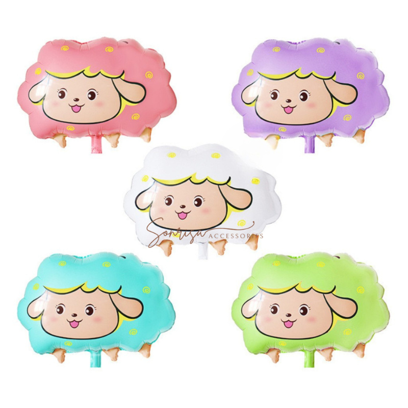 SONRISA - Balon Karakter Domba / Balon Gas Animal / Balon Plastik Hewan