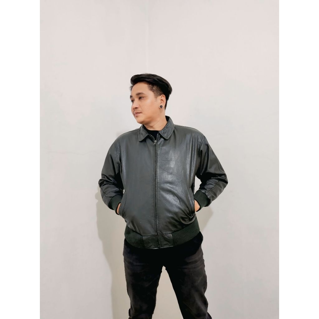 bomber kulit sapi jaket kulit bomber