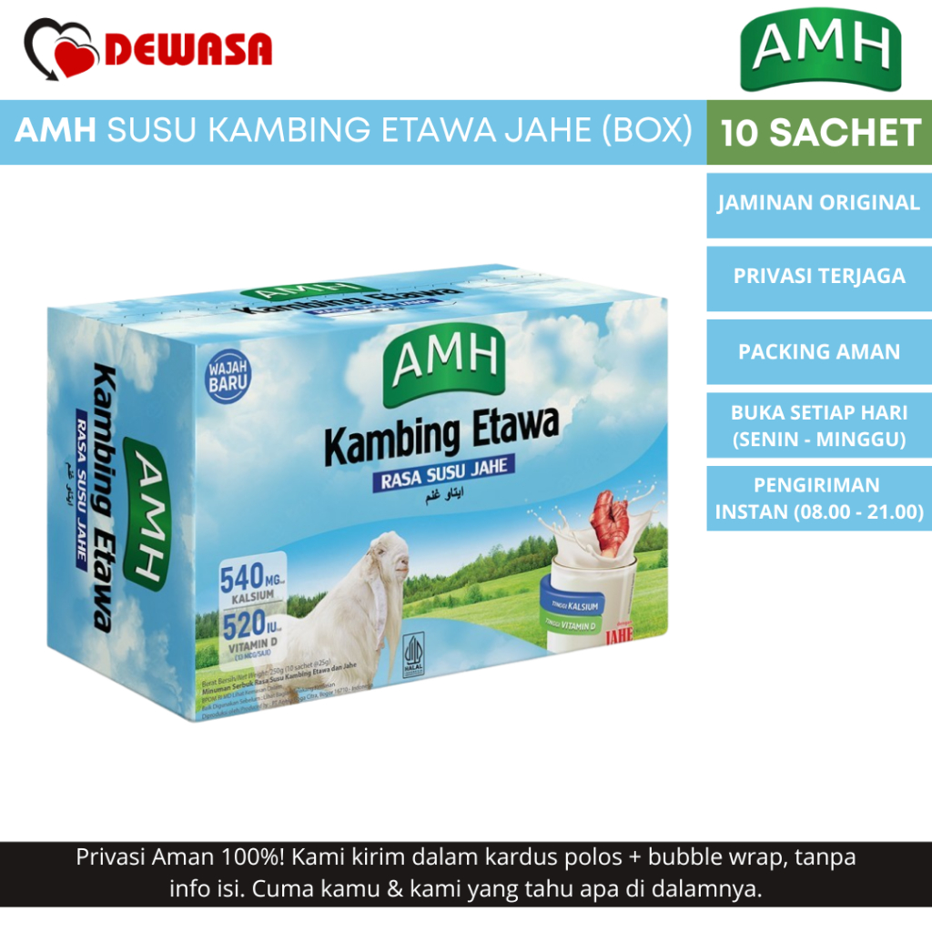 

AMH Susu Kambing Etawa Rasa Jahe - 1 Box (10 Sachet)