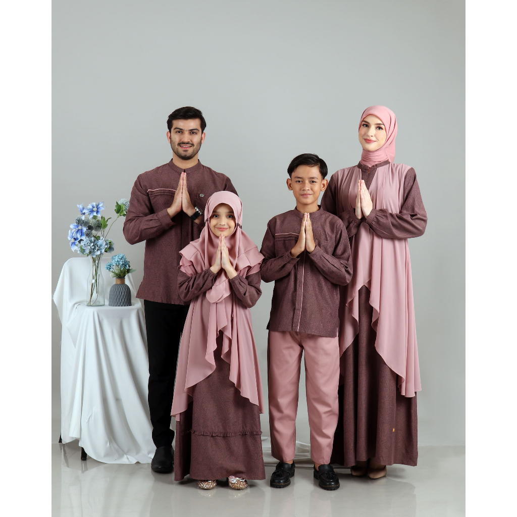 SARIMBIT ALINE BROWN ROSE RAYYA SERIES BY NIBRAS FASHION BAHAN JAQUARD RAYON BABY DOLL BAJU BUSANA M