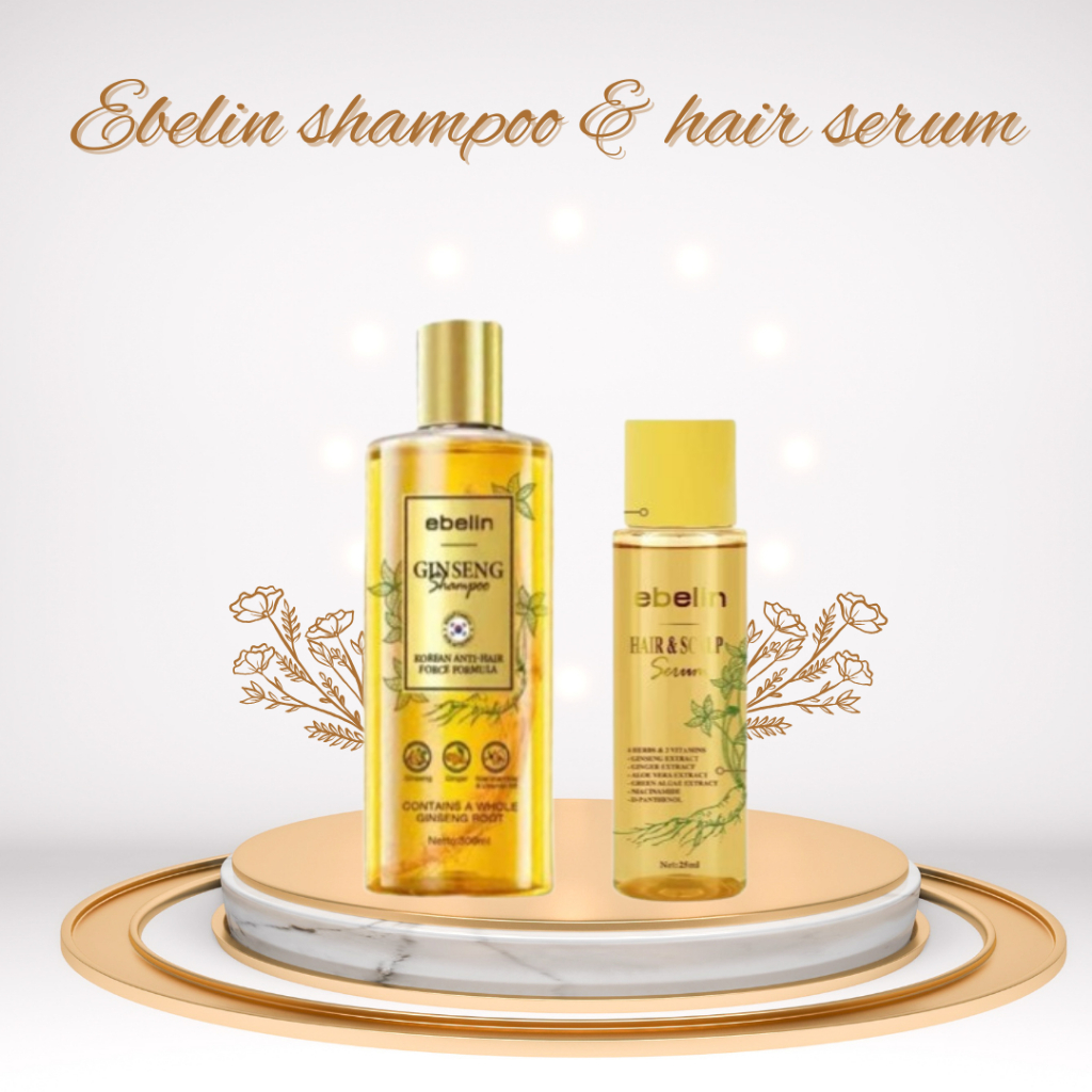 Shampo Ginseng + Hair Serum Ebelin – Anti Hair Fall & Treatment Rambut Rontok