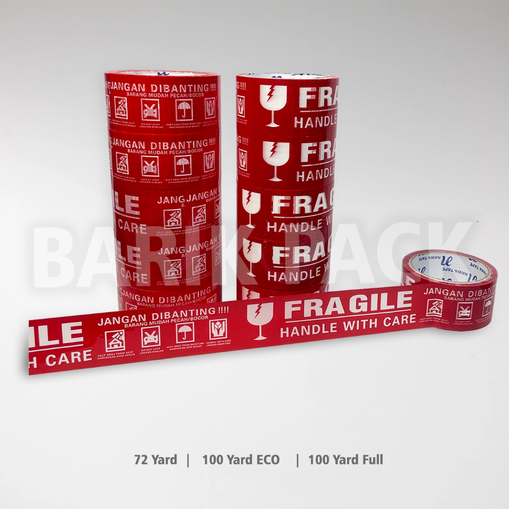 

Lakban Fragile / Isolasi Lakban / Solasi Lakban Fragile Per Slop 6 Pcs