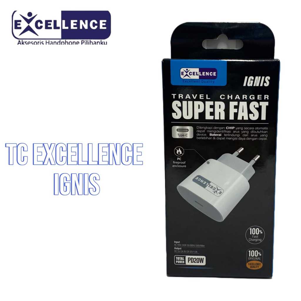 EXCELLENCE Kepala Charger Ignis PD 20W USB Type-C Original High Quality