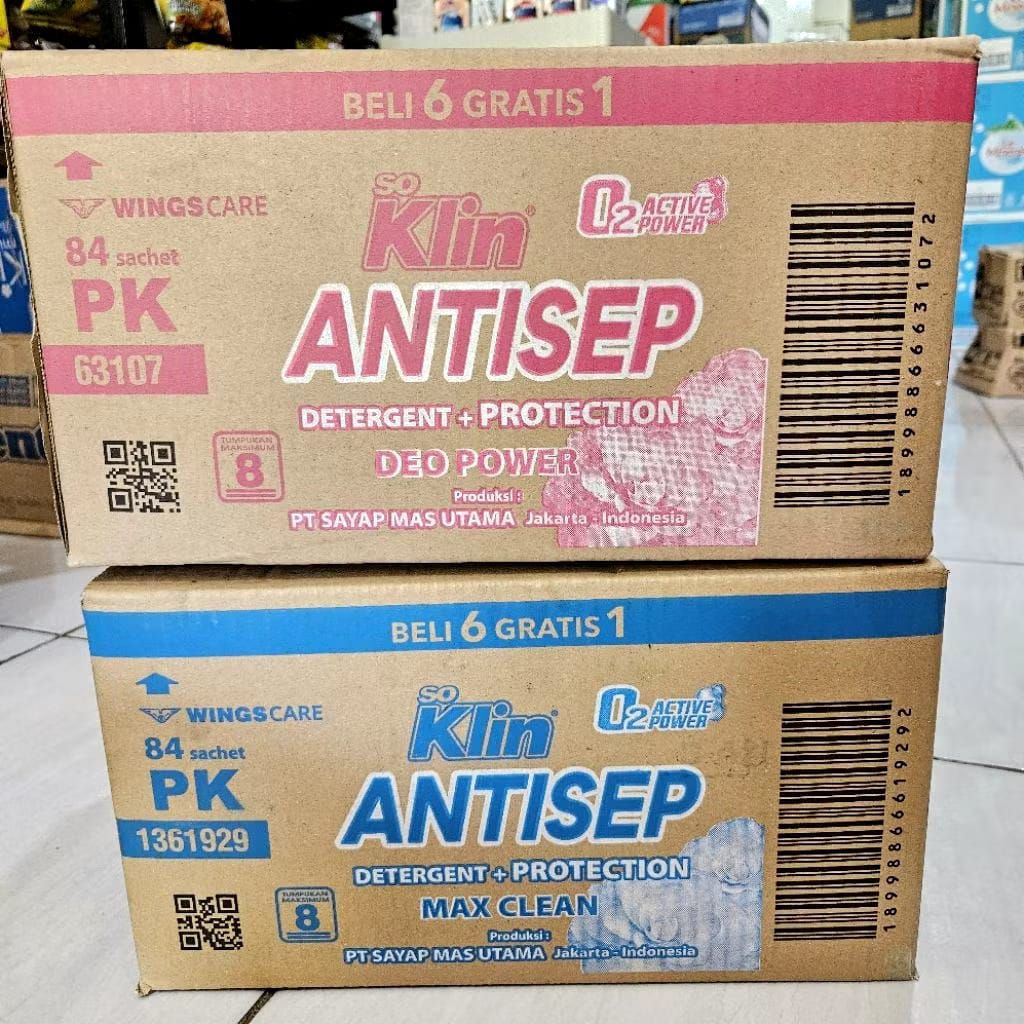 soklin bubuk antisep renceng isi 7 warna biru dan merah harga kartonan